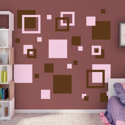 Squares Wall Decal Shop Fathead® for Basic Shapes Decor