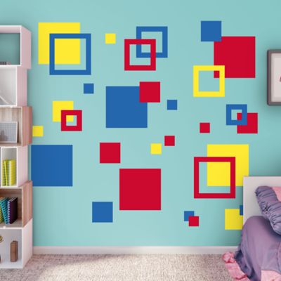Squares Wall Decal Shop Fathead® for Basic Shapes Decor