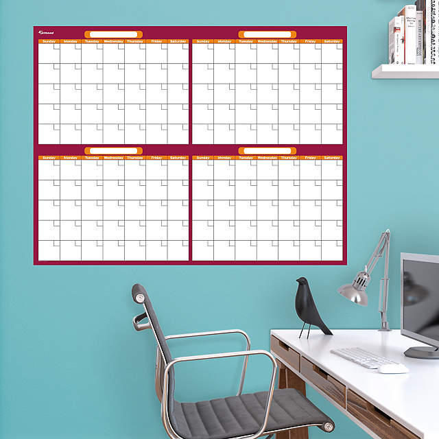 Dry Erase 4Month Calendar Wall Decal Shop Fathead® for Dry Erase