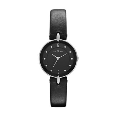 Skagen black leather Hiromichi Konno watch