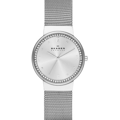 Skagen Ancher three hand steel mesh watch