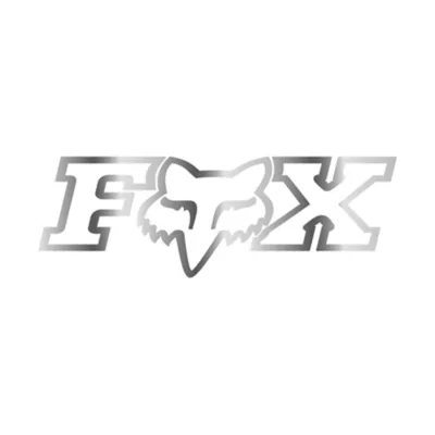 FOX RACING LOGO WITH TAIL /WHITE/ Vinyl Window Decal #FX-1 ( 3.4