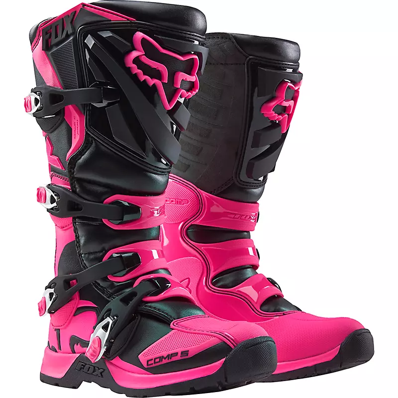 Fox Racing Comp 5 Youth Motocross Boots Blk/Pink All Sizes 