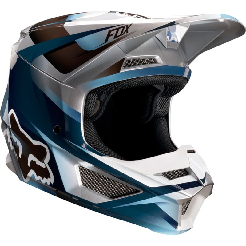 YTH V1 MOTIF HELMET [BLU/GRY] S | Fox Racing - Belgi&euml
