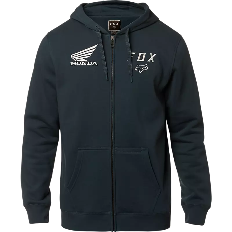 HEATHER GREY X-LARGE Fox Racing FOX Racing HONDA Zip Fleece Sweatshirt Hoodie 2021 