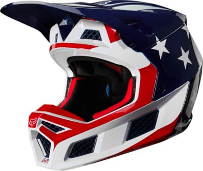 V3 PREY HELMET, ECE [WHT/RD/BLU] L