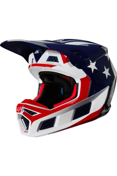 V3 PREY HELMET, ECE [WHT/RD/BLU] S