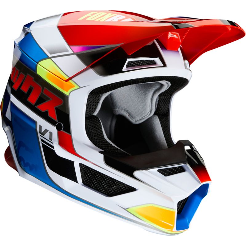 YTH V1 YORR HELMET, ECE [BLU/RD] YS | Fox Racing - DK