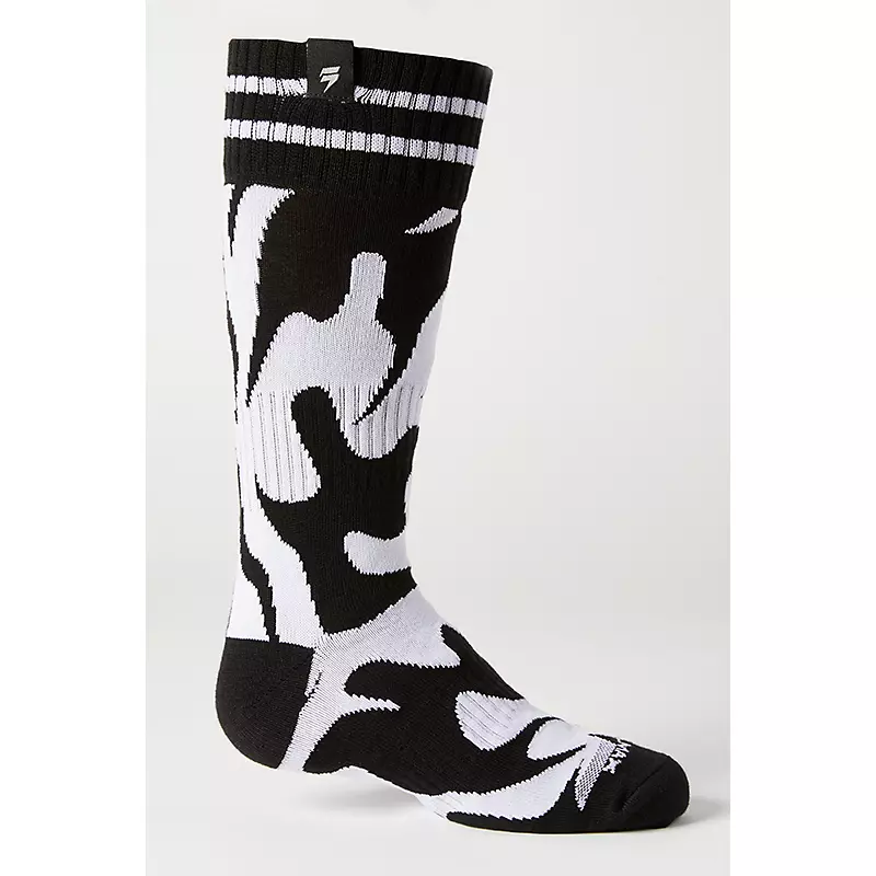 YOUTH BLACK LABEL FLAME SOCK [WHT/BLK] S/M