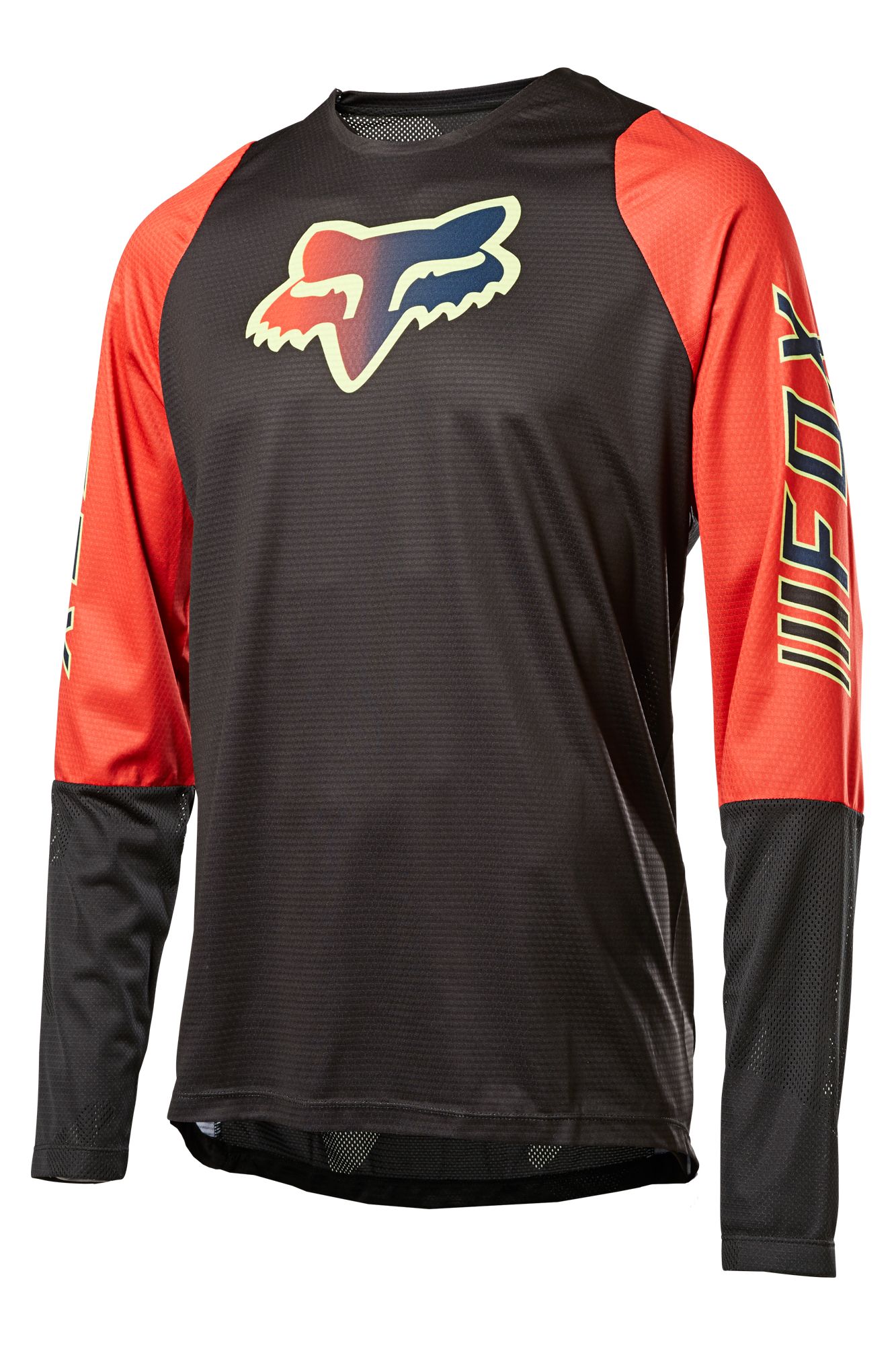 DEFEND LS FOXHEAD JERSEY QS [BLK/RD] S