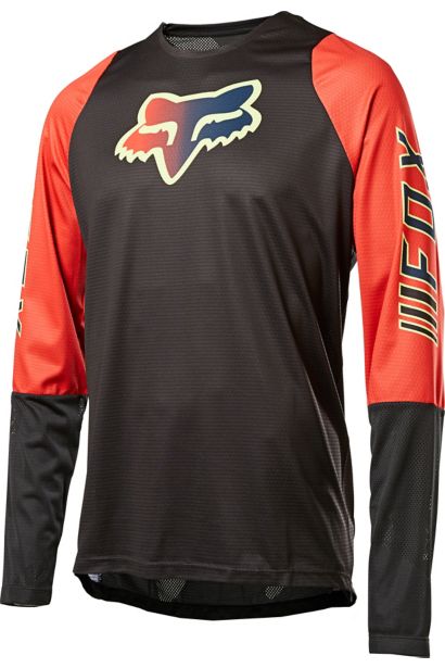 DEFEND LS FOXHEAD JERSEY QS [BLK/RD] S