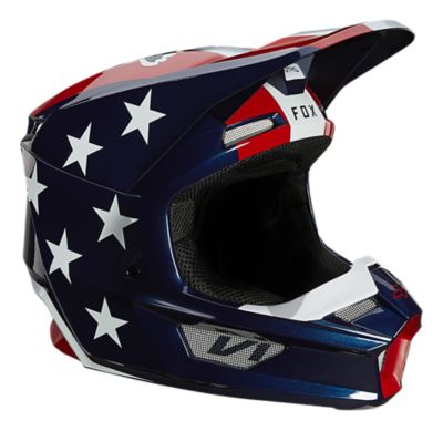 FOX RACING Fox Racing 2022 V1 Helmet/SKEW - WHT/RD/BLU