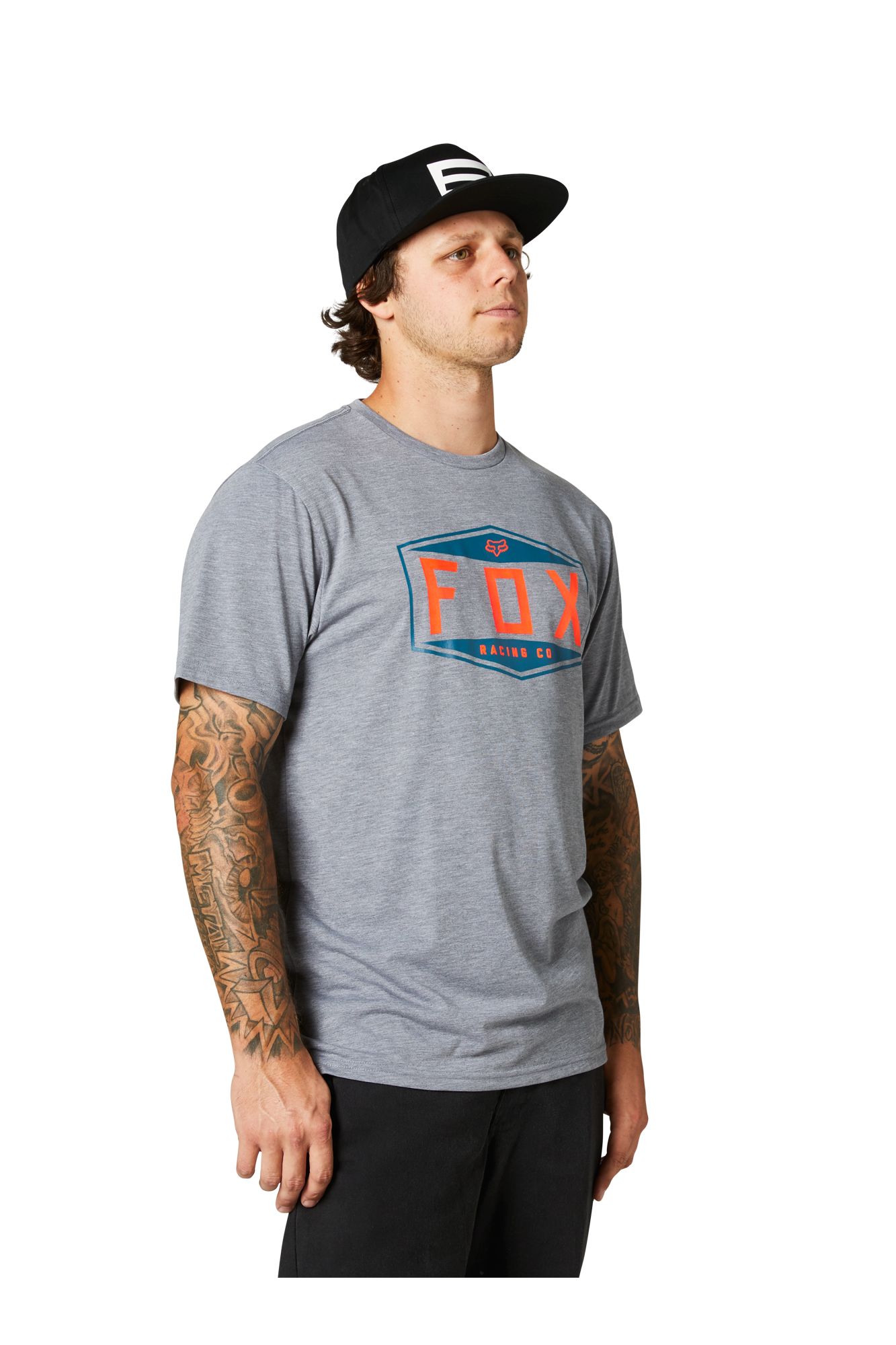 EMBLEM SS TECH TEE [HTR GRAPH] S