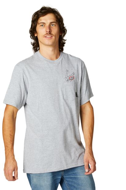 FAST LANE SS POCKET TEE [LT HTR GRY] S