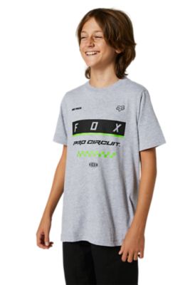 YOUTH PC BLOCK  SS TEE [LT HTR GRY] YS | Fox Racing - SE