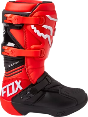 Fox Racing Motocross Youth Comp Boots-Flo Red-6