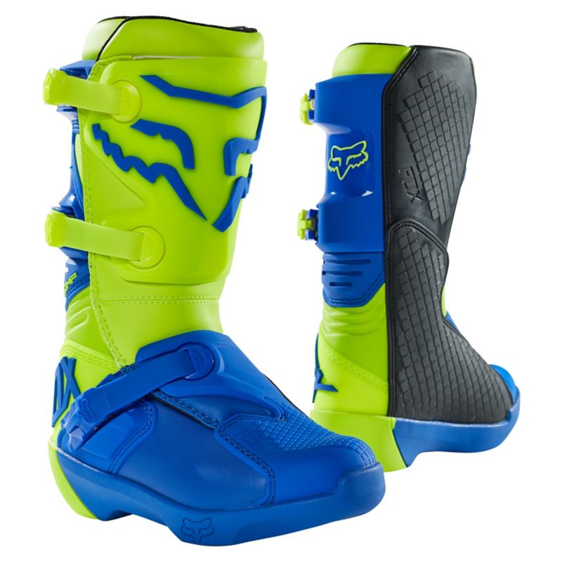 YTH COMP  BOOT - BUCKLE [YLW/BLU] 1 | Fox Racing - Belgi&euml