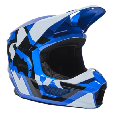 Casco Motocross Fox Niño Yth V1 Skew Flo Yellow-allmotors