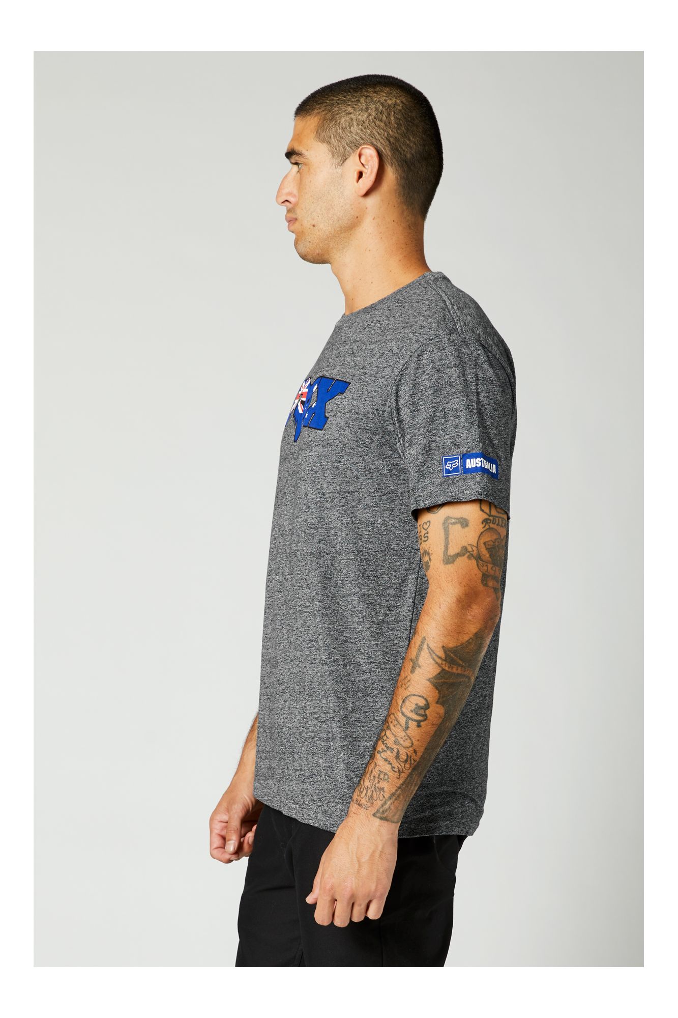 AU FLAG SS PREMIUM TEE [HTR GRAPH] S
