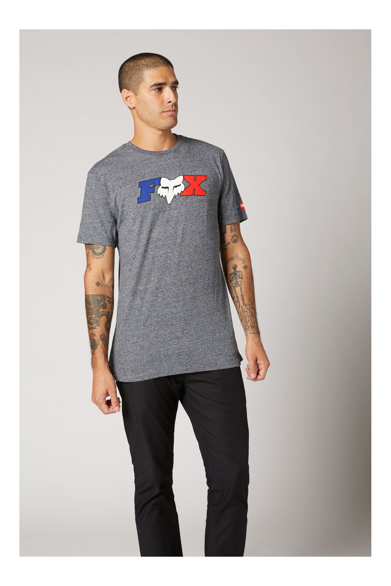 FR FLAG SS PREMIUM TEE [HTR GRAPH] S