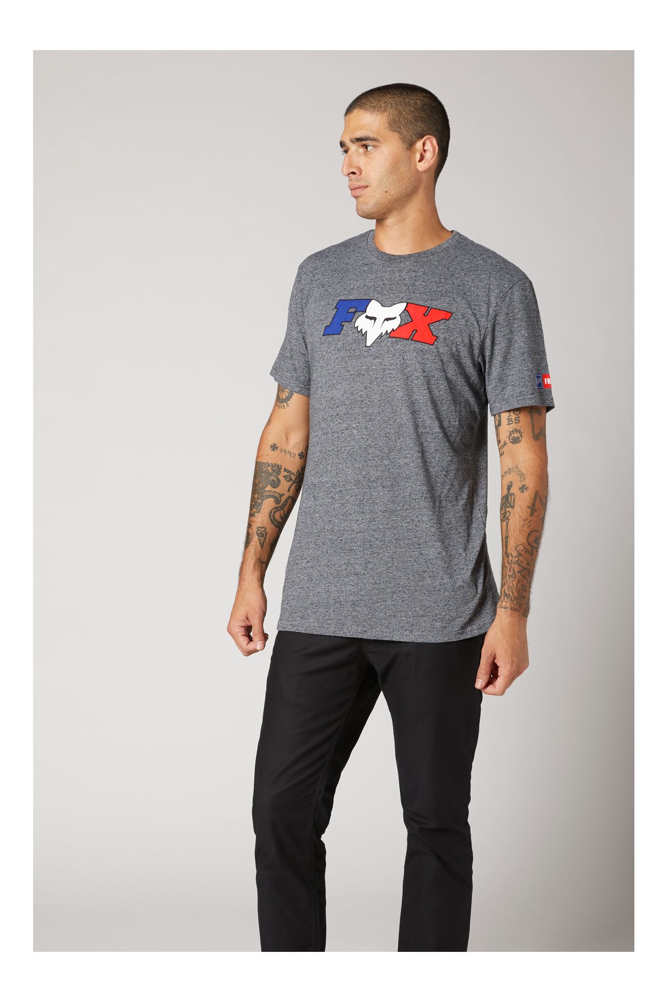 FR FLAG SS PREMIUM TEE [HTR GRAPH] S