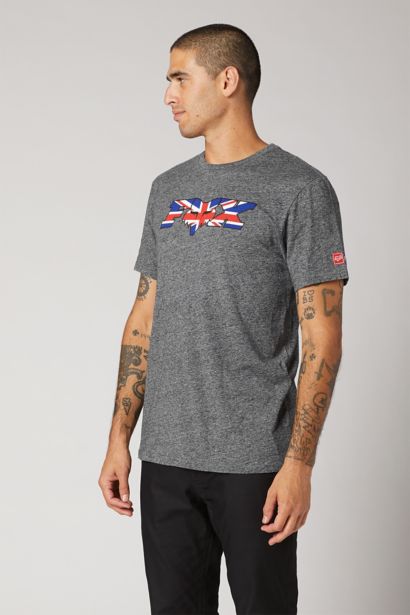 UK FLAG SS PREMIUM TEE [HTR GRAPH] S