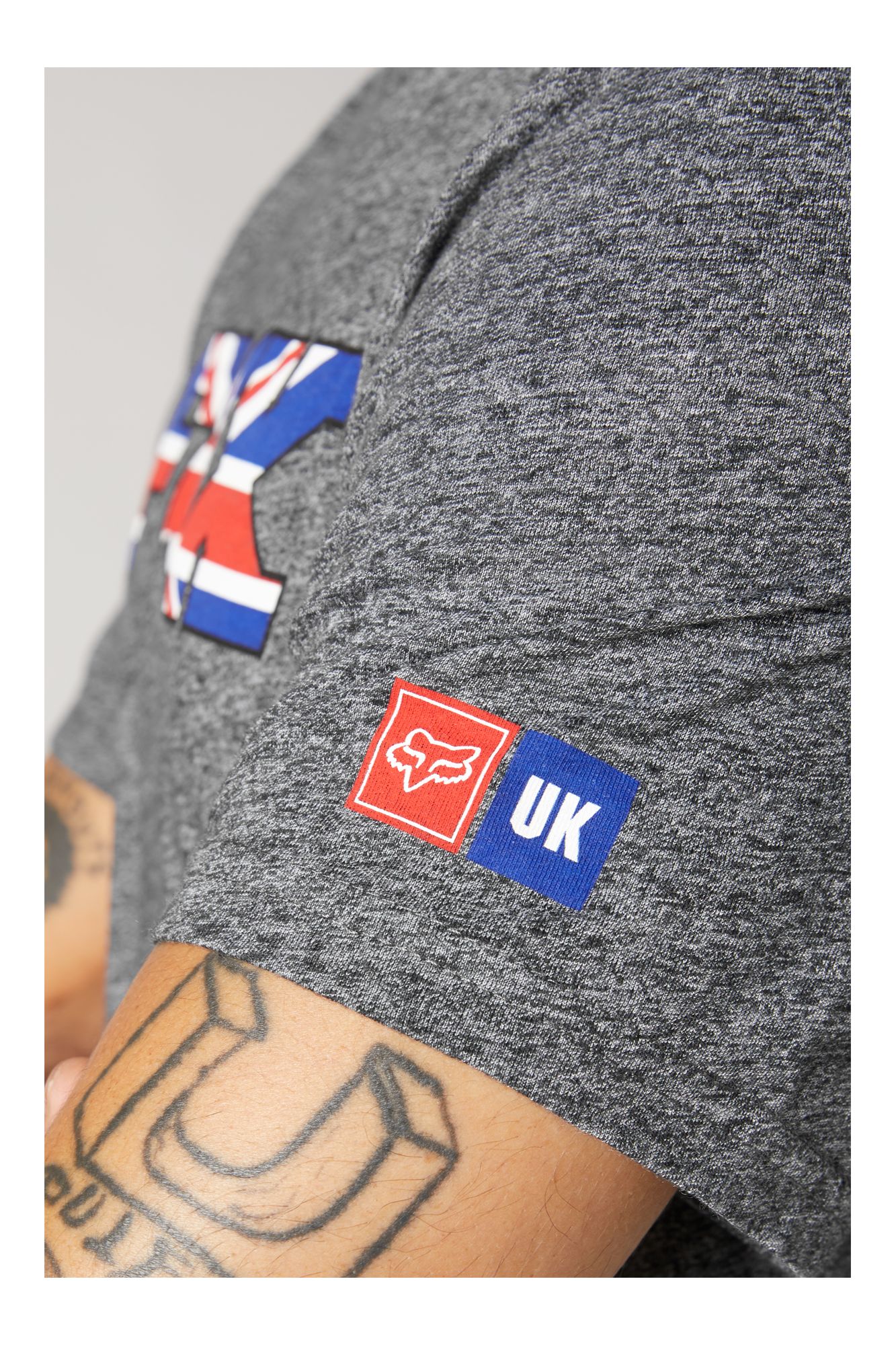 UK FLAG SS PREMIUM TEE [HTR GRAPH] S