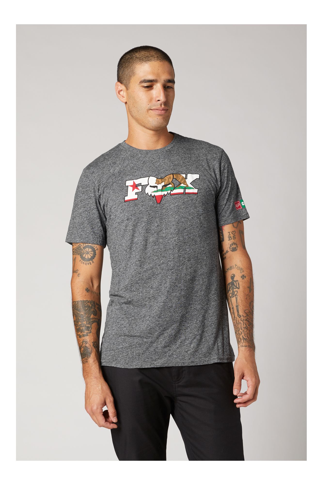 CA FLAG SS PREMIUM TEE [HTR GRAPH] S