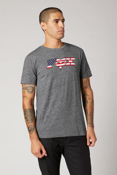 USA FLAG SS PREMIUM TEE [HTR GRAPH] S