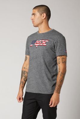 USA FLAG SS PREMIUM TEE [HTR GRAPH] S | Fox Racing - Reino Unido