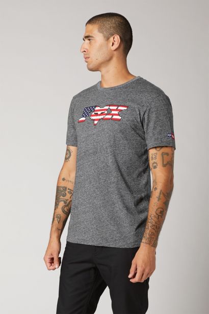 USA FLAG SS PREMIUM TEE [HTR GRAPH] S