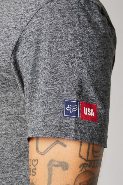USA FLAG SS PREMIUM TEE [HTR GRAPH] S
