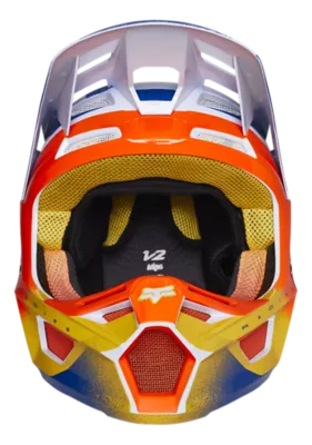 V2 RKANE HELMET, ECE [ORG/BLU] 2X