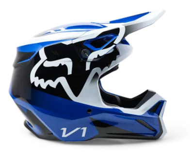 Casque cross V1 LEED FOX bleu turquoise - , Casque Cross