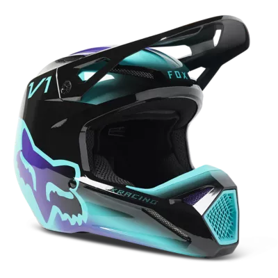 Casco Fox V1 Przm Negro Motocross Rzr Enduro Atv Mtb Downhill Trial Sistema  Magnetico Mvrs Espuma Eps