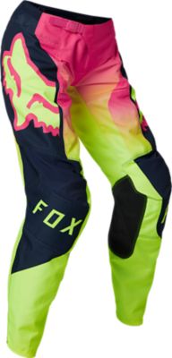 FOX Pantalon Moto Mujer 180 Leed Rosado/Amarillo