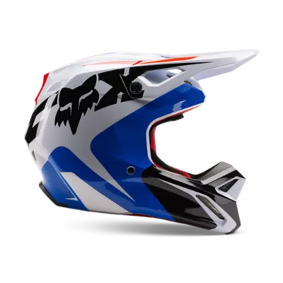 FOX RACING Fox Racing 2022 V1 Helmet/SKEW - WHT/RD/BLU