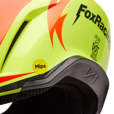 Fox Racing V1 Statk Youth Helmet Red/Yellow Medium