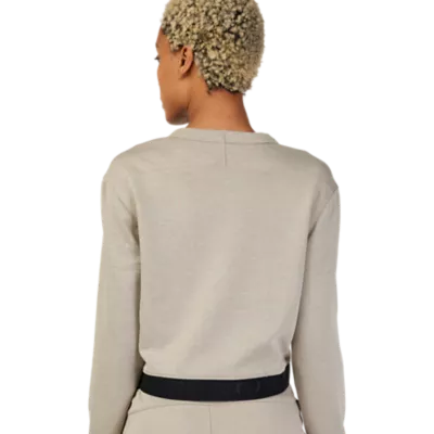 WOMENS BALANCE CREW FLEECE [HTR DRK STN] XS