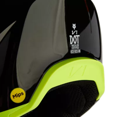 Casco motocross fox v1 streak rojo fluor