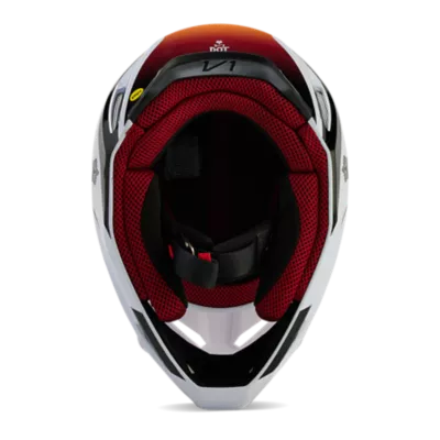 Casque cross Fox V1 LEED rouge fluo - Distriride