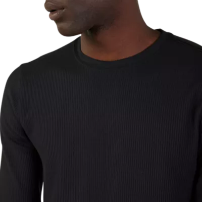 Shop Ribbed Thermal T-Shirt with Round Neck and Long Sleeves