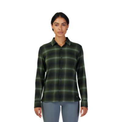 stretch plaid shirt womens