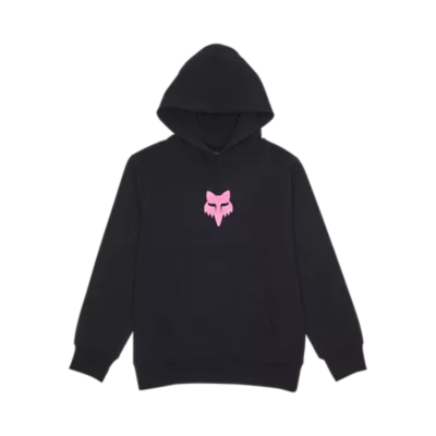 YTH LEGACY FLEECE PO [BLK/PNK] YXS