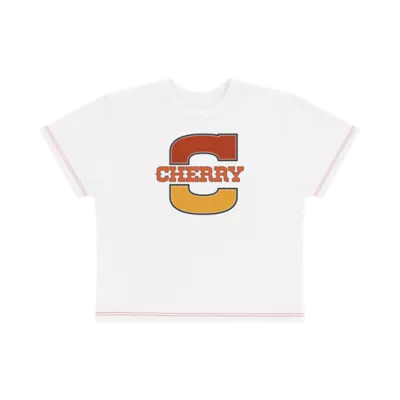 Fox x Cherry Contrast Baby Tee White Xs