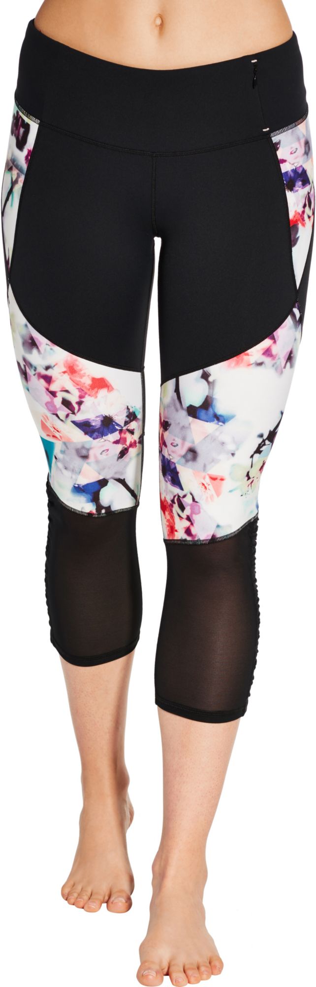 Women's Adjustable Printed Mesh Capris