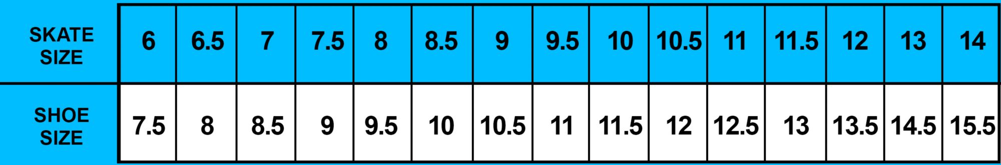 shoe size to hockey skate size