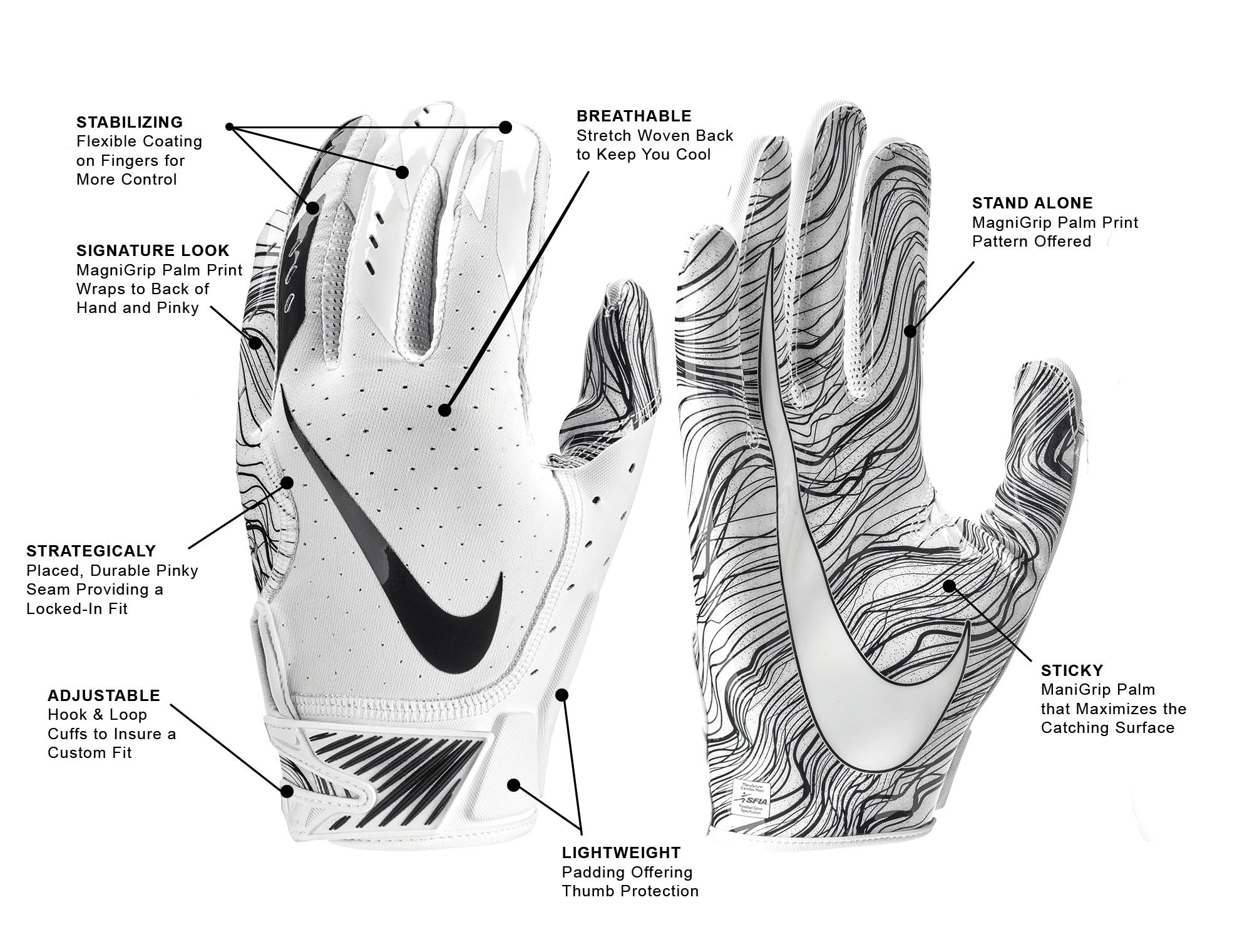 nike hyperwarm gloves size chart