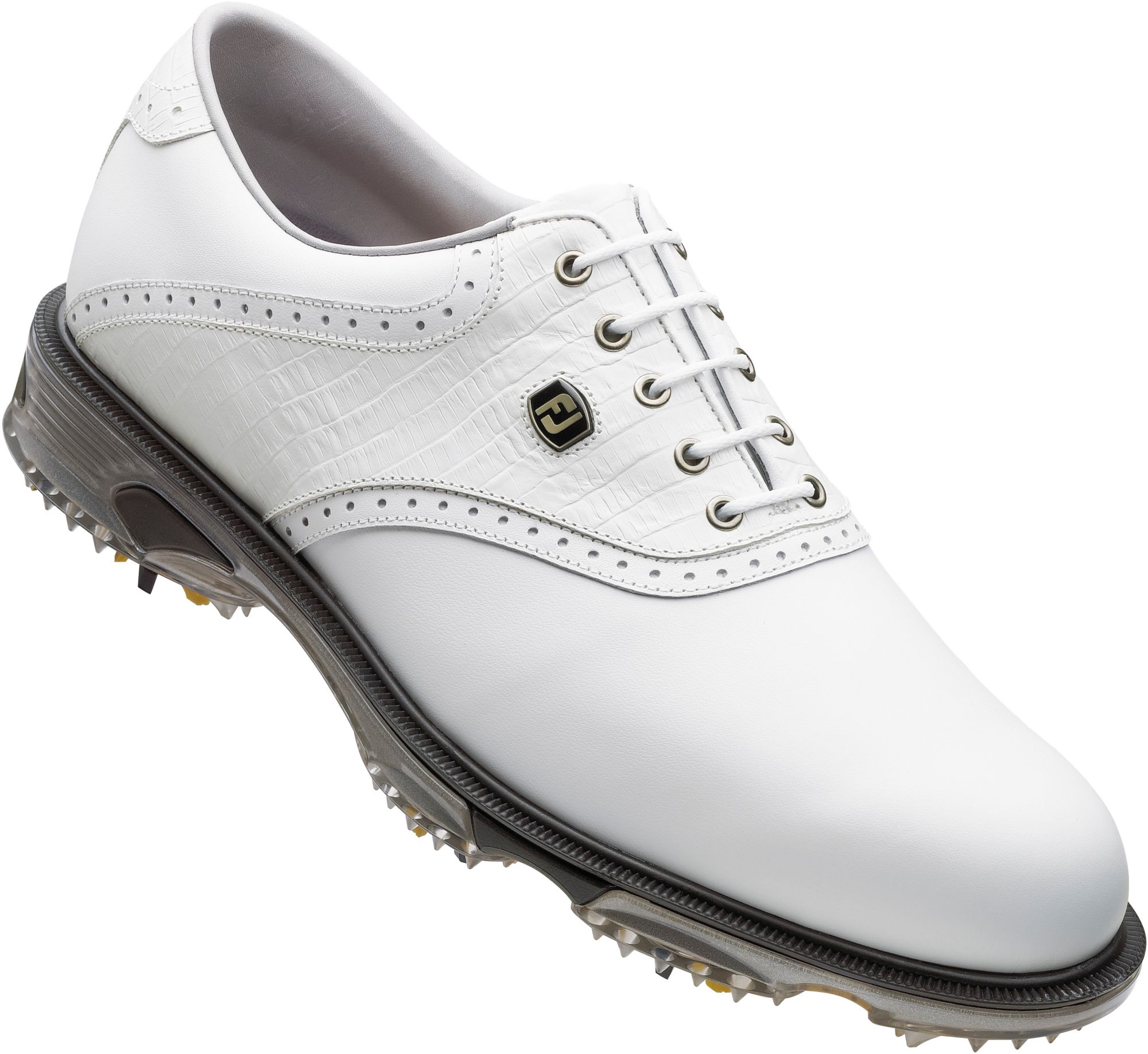 Footjoy Men’s Dryjoys Tour Golf Shoe – White Smooth/white Lizard Print ...
