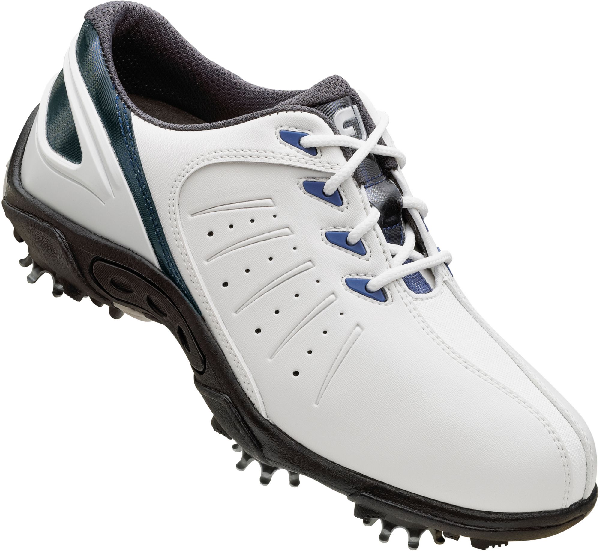 Footjoy Juniors’ Sport Golf Shoe – White/blue | Golf